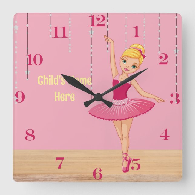 Elise Blonde Ballerina Wall Clock (Front)