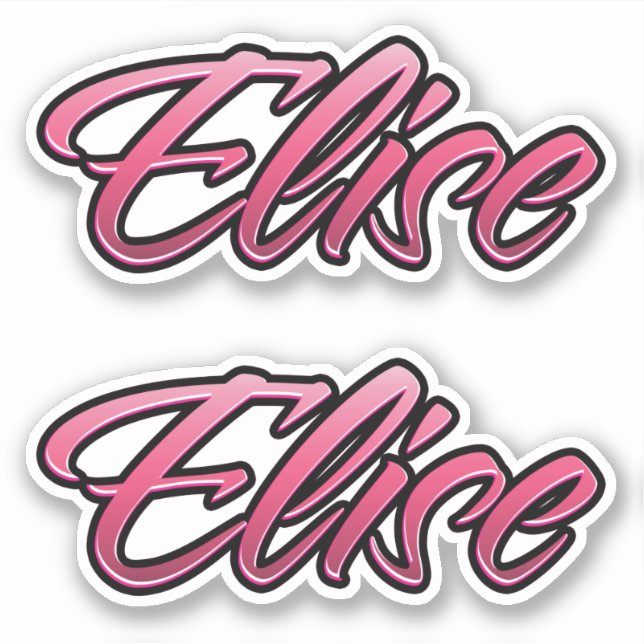 Elise faded pink stickers sticker set (Front)