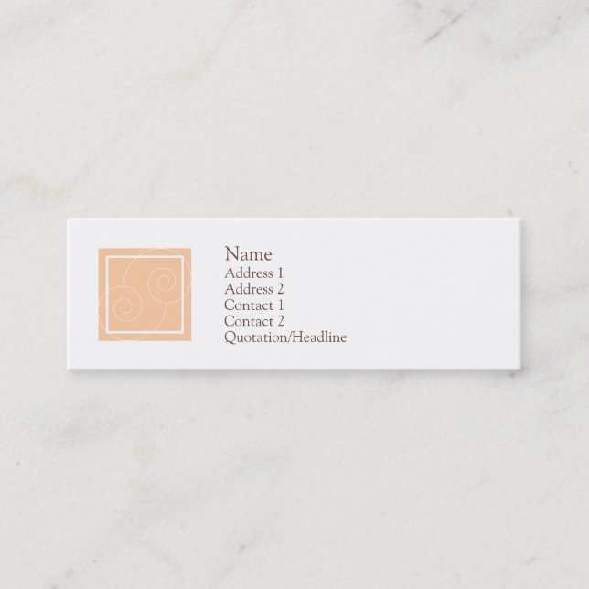 Elise - Peach Mini Business Card (Front)