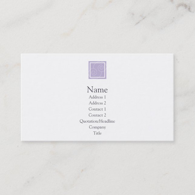 Elise - Purple Business Card (Front)