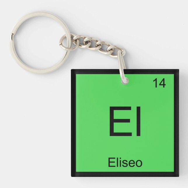 Eliseo Name Chemistry Element Periodic Table Key Ring (Front)