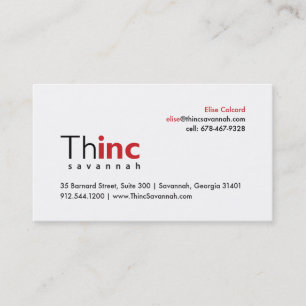 Elise's Business Card Thinc Savannah