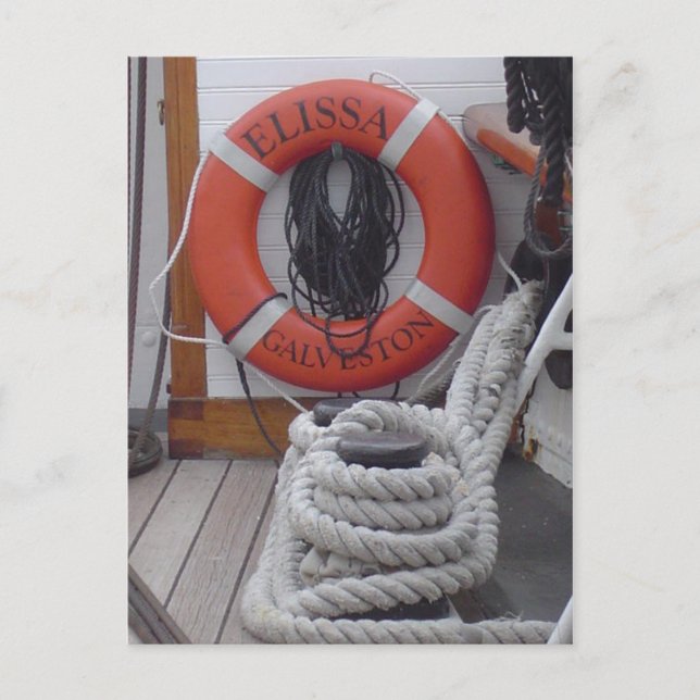 Elissa Sailing Vessel Postcard Galveston Texas (Front)