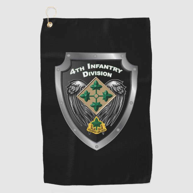 Elite 4th Infantry Division “Steadfast and Loyal” Golf Towel (Front)