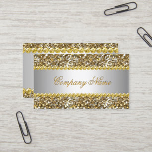 Elite Business Gold Silver Diamond Glitter 4 Card