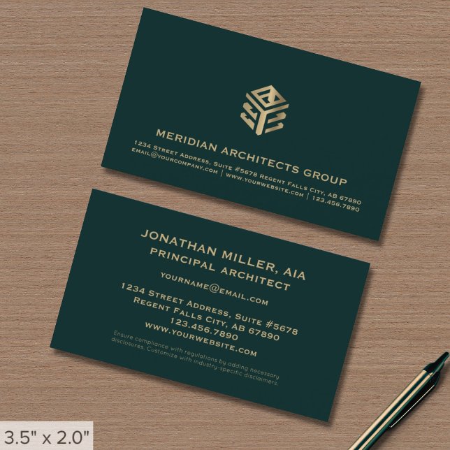Elite Emerald Green Construction Business Card (Creator Uploaded)