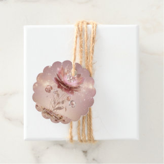 Elite Neon Mandala Floral Scalloped Gift Tags