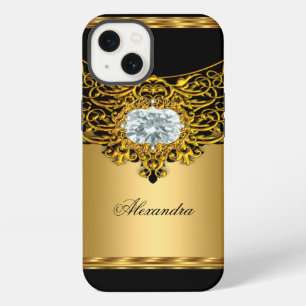 Elite Regal Gold Black Ornate Diamond Jewel iPhone 13 Case