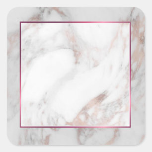 Elite Rose Gold Marble Blank Template Elegant Square Sticker