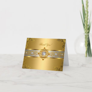 Elite Thank You Card Elegant Yellow Gold