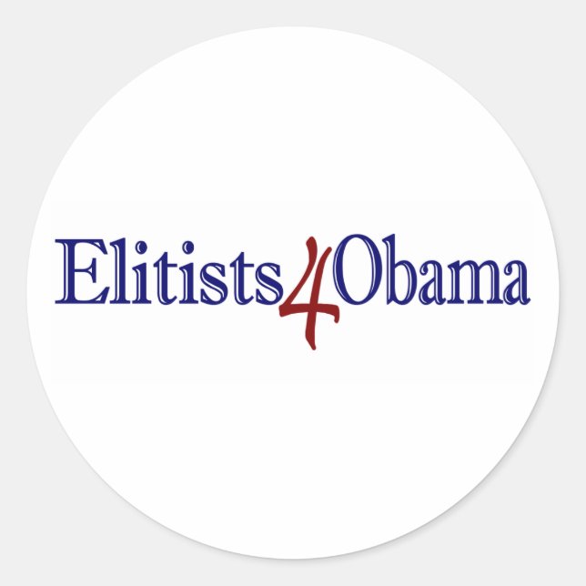 Elitists 4 Obama Classic Round Sticker (Front)
