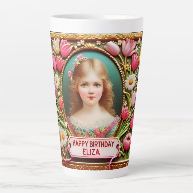 ELIZA ~ Vintage girl ~ Happy Birthday ~  Latte Mug (Front)