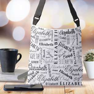 Elizabeth Black White  Crossbody Bag