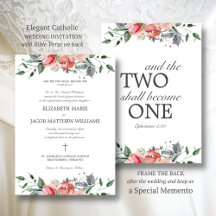 Elizabeth Elegant Pink Flowers Catholic Wedding