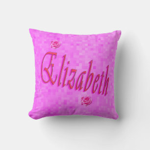 Elizabeth Girls Name Logo, Cushion