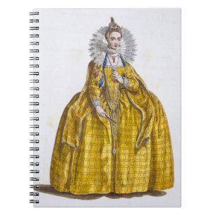 Elizabeth I (1530-1603) (coloured engraving) Spiral Notebook
