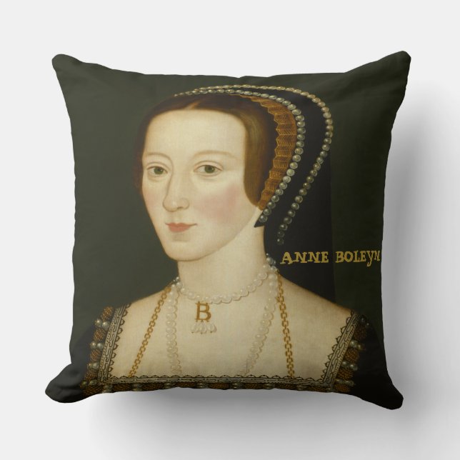 Elizabeth I and Anne Boleyn Queens of England Cushion (Front)