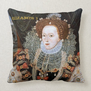 Elizabeth I and Anne Boleyn Queens of England Cushion