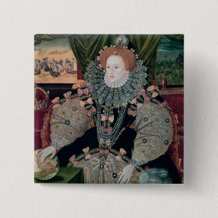Elizabeth I, Armada Portrait, c.1588 15 Cm Square Badge