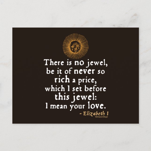 Elizabeth I "Golden Speech" Quote Postcard (Front)