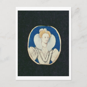 Elizabeth I, miniature portrait, (unfinished) Postcard