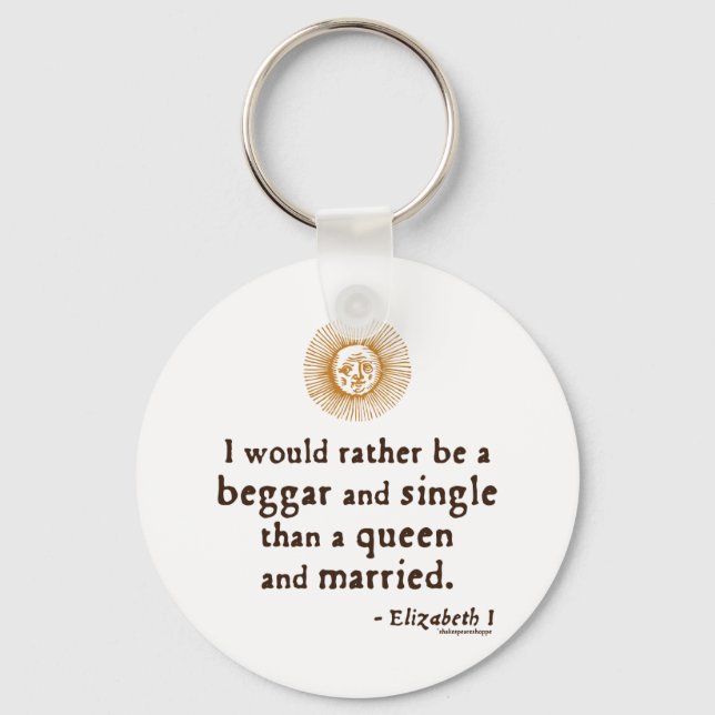 Elizabeth I Quote about Marriage Key Ring (Front)