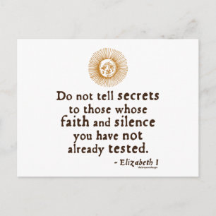 Elizabeth I Quote on Trust Postcard