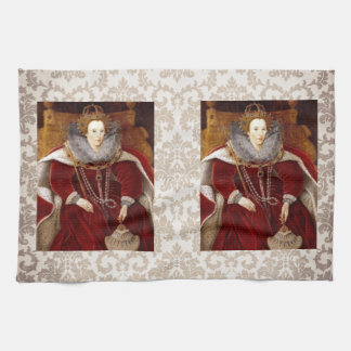 Elizabeth I Red Robes Tea Towel