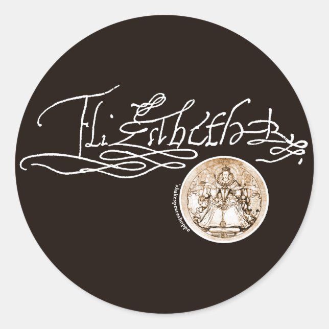Elizabeth I Signature (Version 1) Classic Round Sticker (Front)