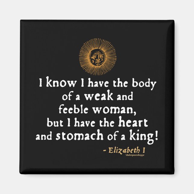Elizabeth I Tilbury Quote Magnet (Front)