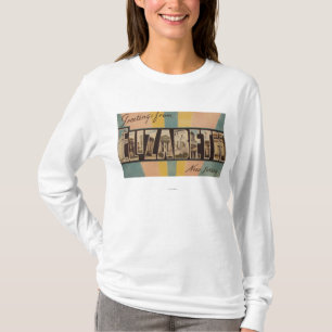 Elizabeth, New Jersey - Large Letter Scenes T-Shirt