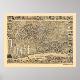 Elizabeth, NJ Panoramic Map - 1898 Poster