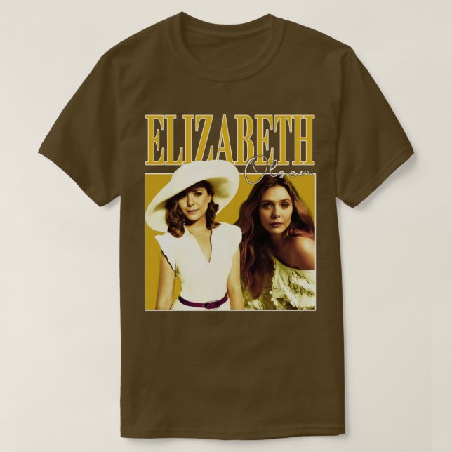 Elizabeth Olsen Retro Style T-Shirt (Design Front)
