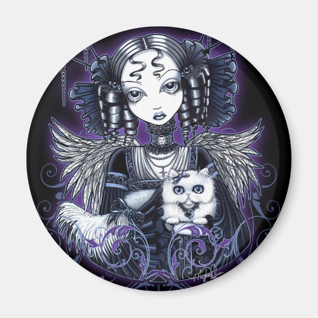 Elizabeth Persian Cat Angel Magnet (Front)