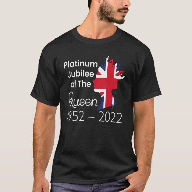 Elizabeth Platinum Jubilee  Queen Crown British Fl T-Shirt (Front)