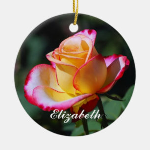 Elizabeth Red and Yellow and Pink Roses Ornament