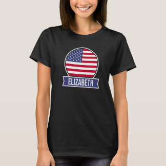 ELIZABETH USA American place name US flag T-Shirt