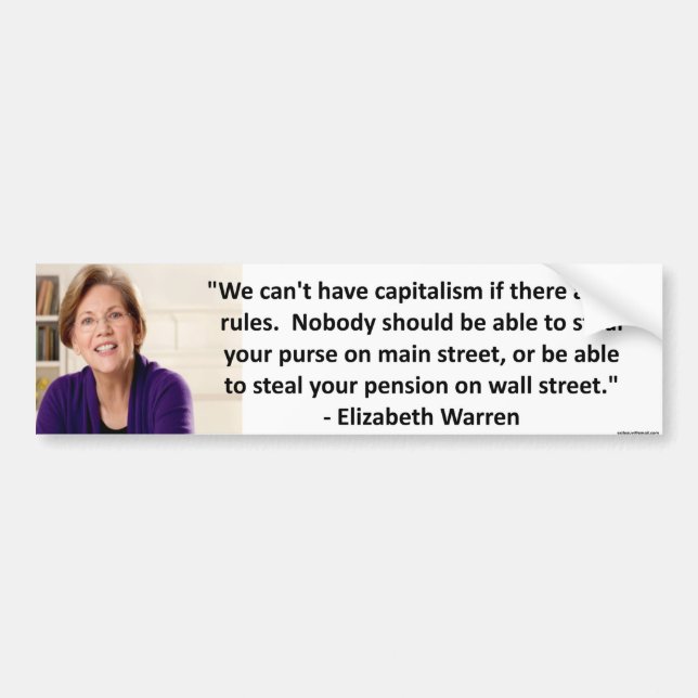 Elizabeth Warren - capitalism Bumper Sticker (Front)