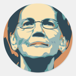 elizabeth warren classic round sticker