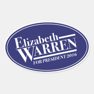 Elizabeth Warren for President 2016 oval sticker