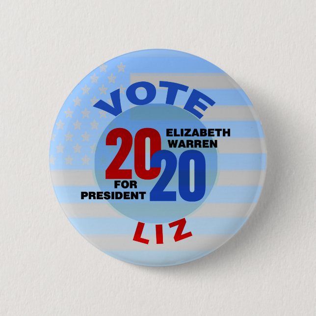 Elizabeth Warren for President 2020 6 Cm Round Badge (Front)