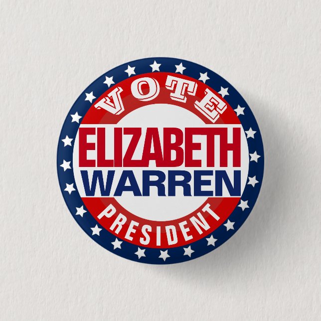 Elizabeth Warren for President 3 Cm Round Badge (Front)