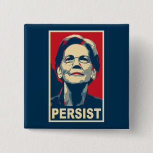 Elizabeth Warren Persist 15 Cm Square Badge