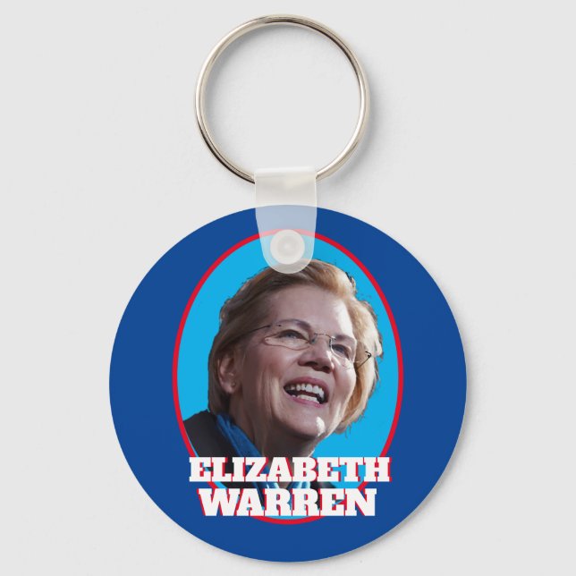 Elizabeth Warren Portrait Key Ring (Front)