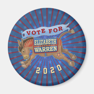 Elizabeth Warren President 2020 Democrat Donkey Magnet