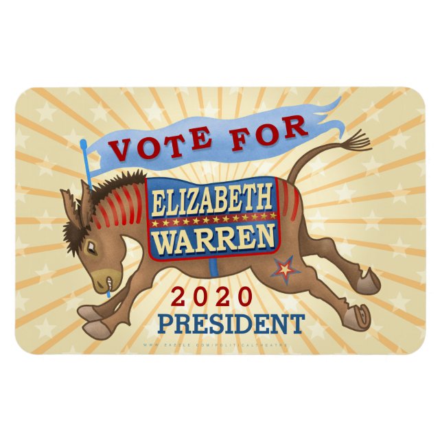 Elizabeth Warren President 2020 Democrat Donkey Magnet (Horizontal)