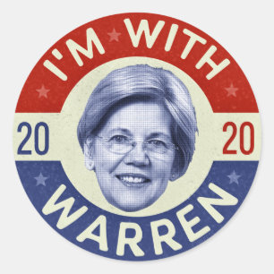 Elizabeth Warren President 2020 Democrat Pic Retro Classic Round Sticker