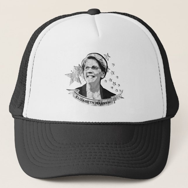 Elizabeth Warren Star Banner Trucker Hat (Front)