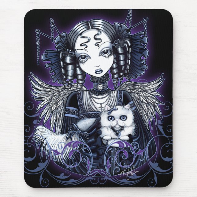 Elizabeth White Persian Cat Angel Mousepad (Front)