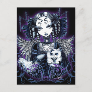 Elizabeth White Persian Cat Angel Postcard